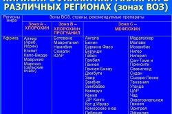Химиопрофилактика малярии в различных регионах