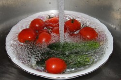 Мытье овощей для профилактики глистов